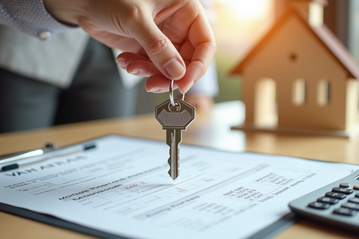 Main tenant des clés de maison au-dessus d