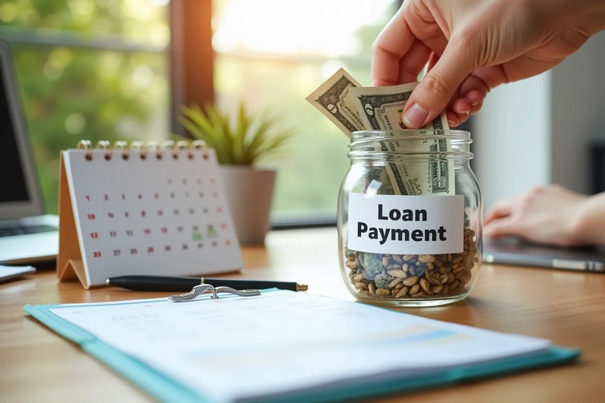 Main déposant de l argent dans un pot pour le remboursement