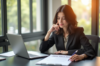 Femme d affaires en réunion d assurance