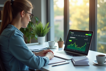 Personne organisant ses documents fiscaux avec Kraken à l'écran