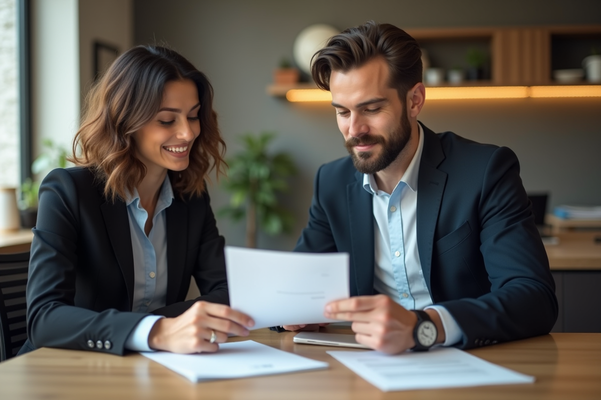 Femme et conseiller bancaire discutant d'un prêt
